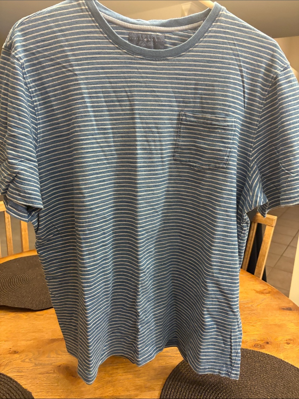 Joseph Abboud Blue Striped Pocket Tee